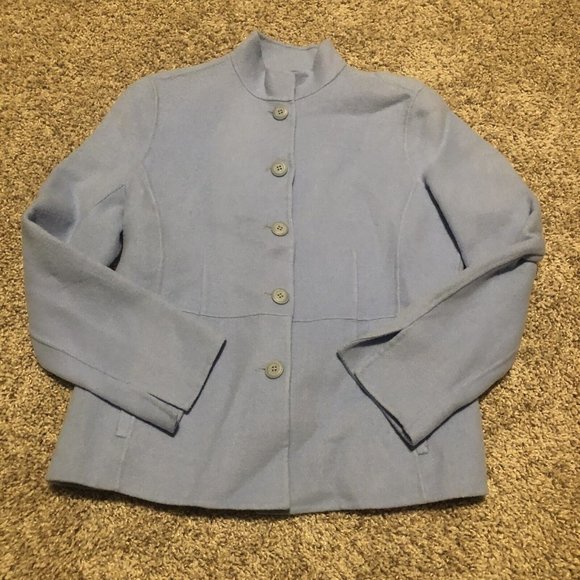 Alexandra Bartlett Jackets & Blazers - Alexandra Bartlett Women's 100% Wool Button Blazer Coat Jacket blue petites PM
